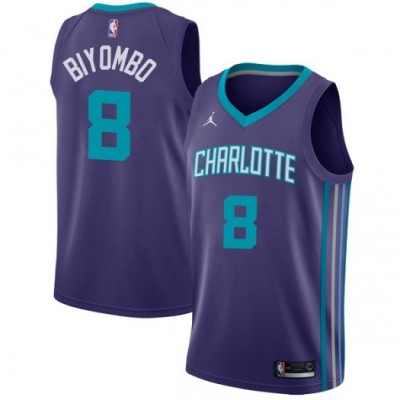 Nike Charlotte Hornets #8 Bismack Biyombo Purple Youth NBA Jordan Swingman Statement Edition Jersey